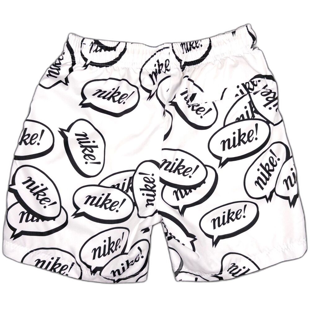 Nike Airmoji Mens Small White Black Graphic Shorts All Over Print Small Athletic - Picture 2 of 7